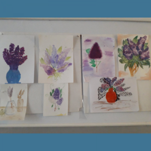 Учащиеся 5-6 классов выполнили прекрасные творческие работы «Сирень» в точечной технике под руководством Ничипуренко Александры Вячеславовны