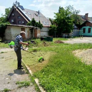 Работы по благоустройству школьного участка продолжаются и в летнее время