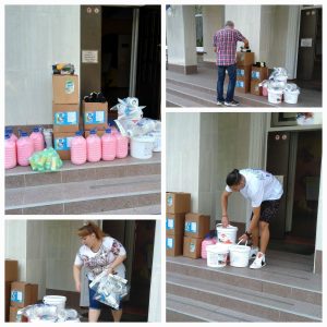 Для подготовки к новому учебному году получены сан-гигиенические средства и жидкое мыло